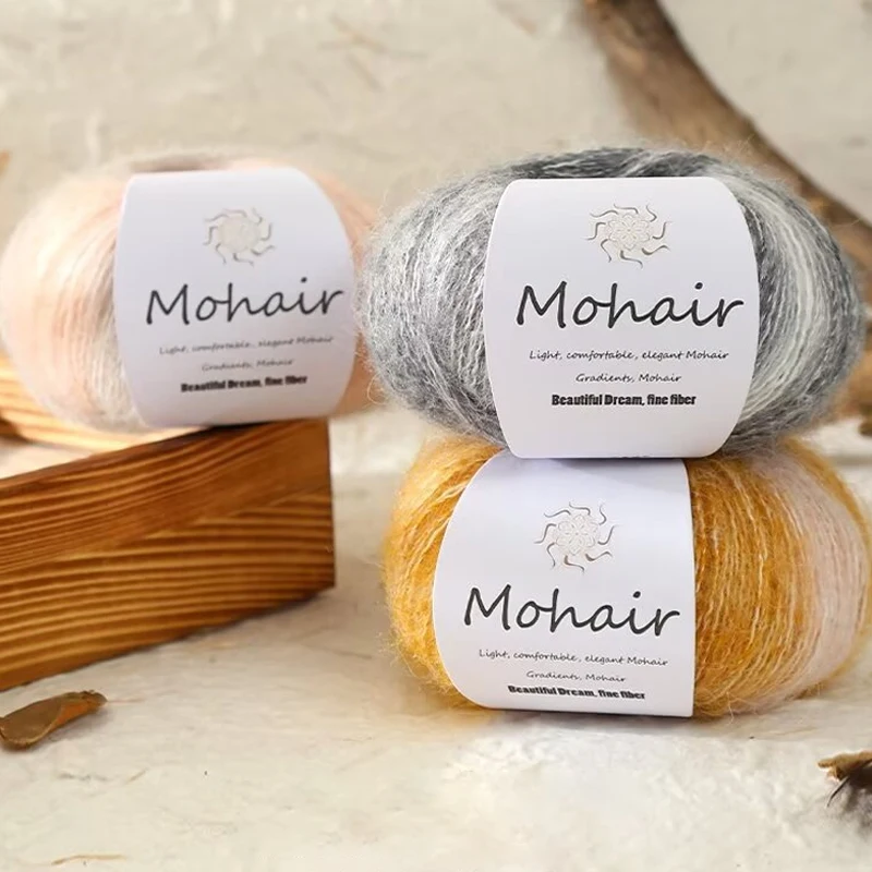 خيوط الموهير المتدرجة للحياكة اليدوية ، كروشيه سهل الاستخدام ، ناعم دافئ ، صوف أطفال ، قطعة مصبوغة ، خيط للسترة ، قبعة ، وشاح ، كرة 25 جم