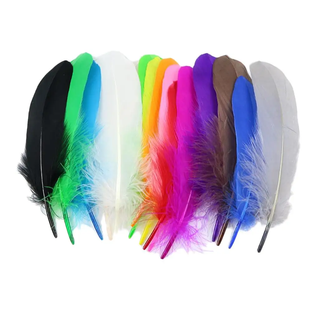 50 Pieces Beautiful Natural Goose Feather for Sewing Craft Jewelry Making Millinery Home Party Decoration12-20cm/5-8 inch