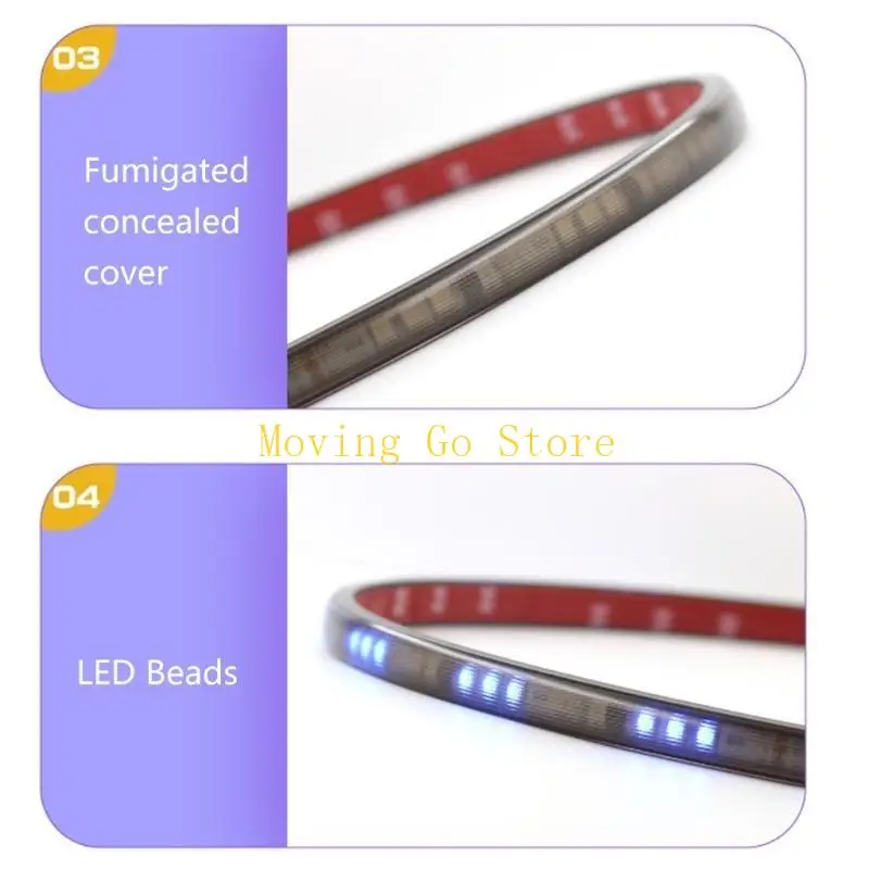B5XD Pickup Tail Truck Tailgate Light Bar LED Strip Brake Lamp Flowing Turnning Lamp - Image 2