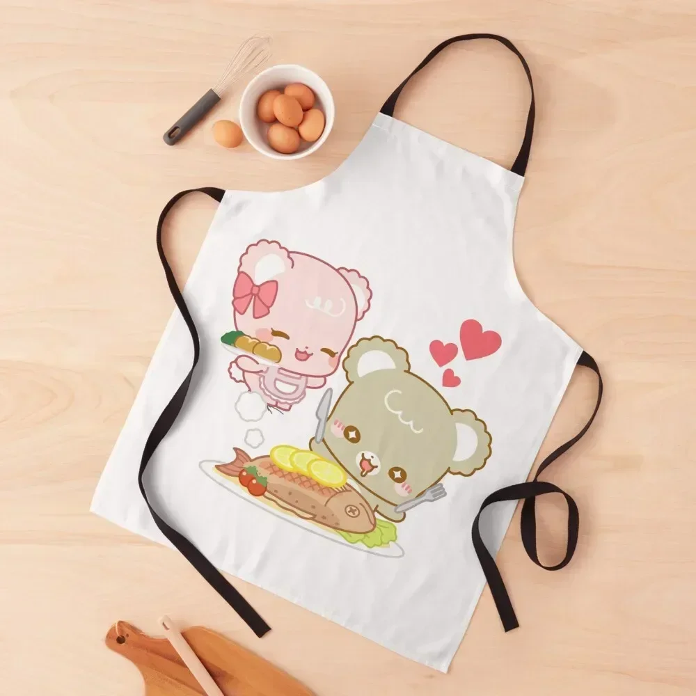 

Cute Sugar Cubs Apron Chef jacket men Cute Kitchen Waterproof Kitchen For Women Dress Apron