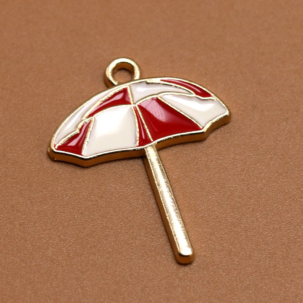 

10 шт. подвесок-шармов в виде пляжных зонтов из сплава, простые и стильные, для изготовления ожерелий, браслетов, серег, аксессуары для создания украшений своими руками