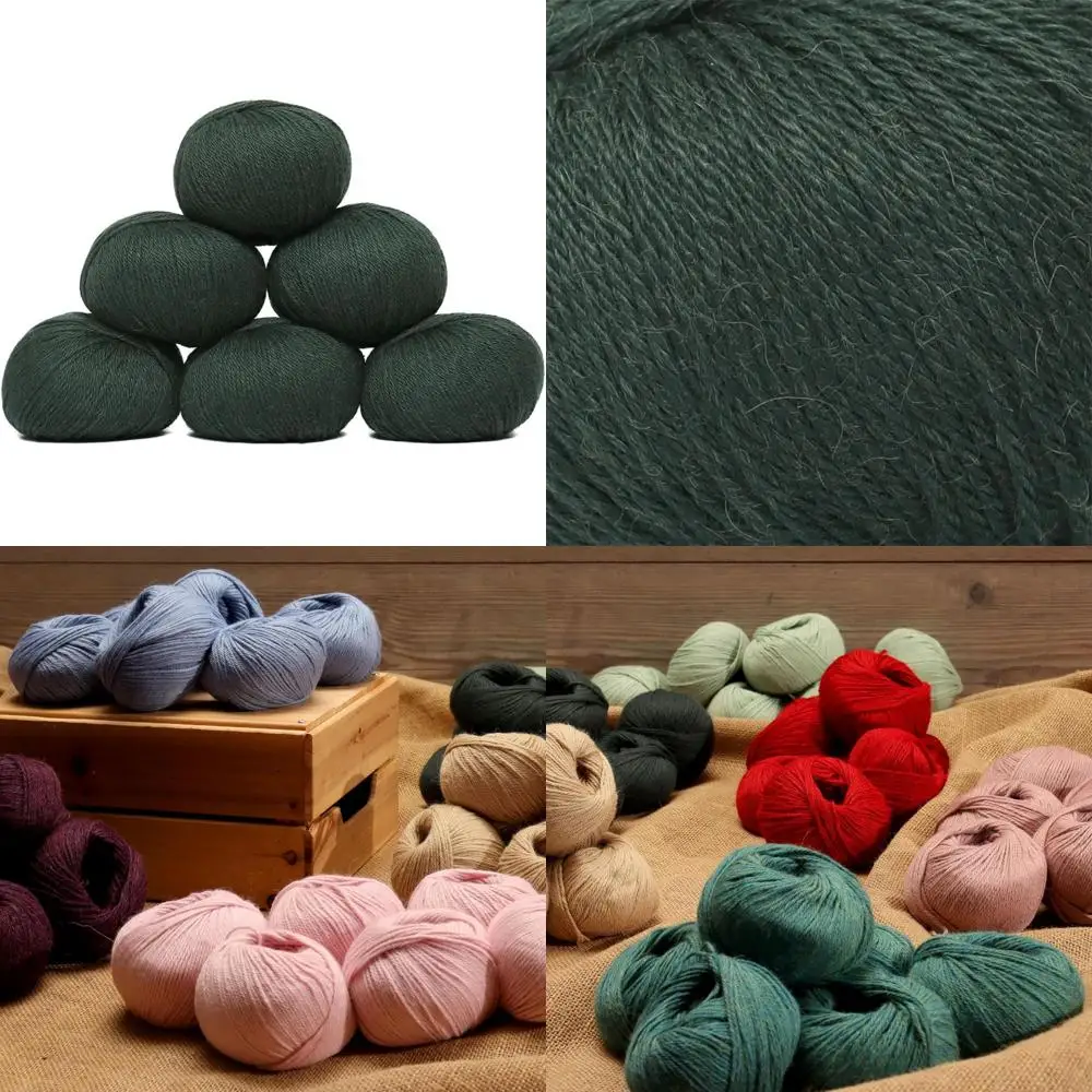 럭셔리 100% 베이비 알파카 얀 세트 - 6개, 300g, DK 웨이트 - 숲 색조의 매우 부드러운 뜨개질 및 코바늘 뜨개질용