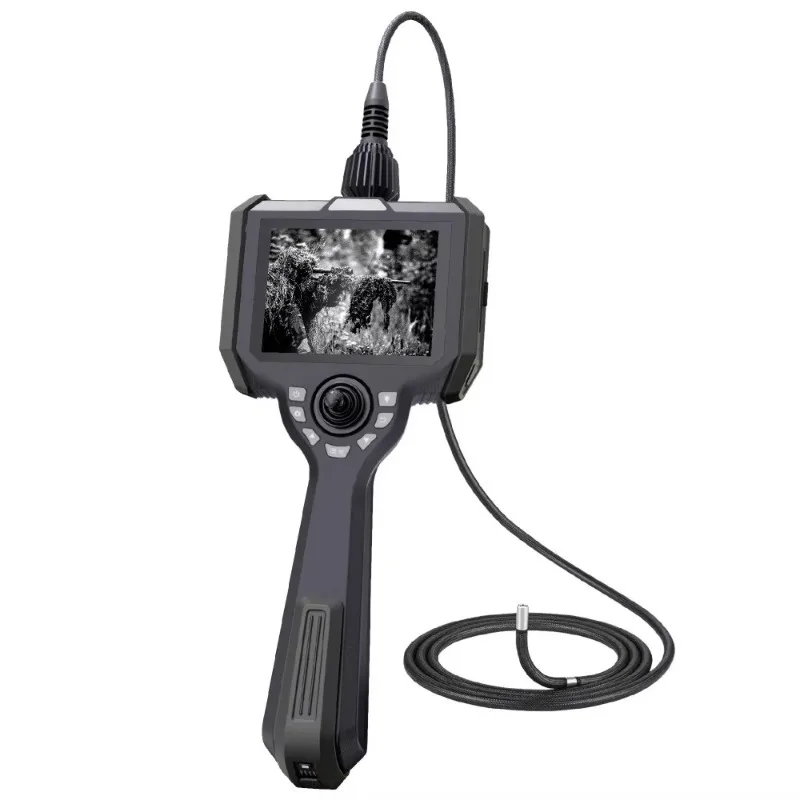 Boroscopio Industrial Articulado con LED de 39 mm, Impermeable IP67, con Rotación de 360 Grados, Cámara con Pantalla de 5'' y Cable de 2 m