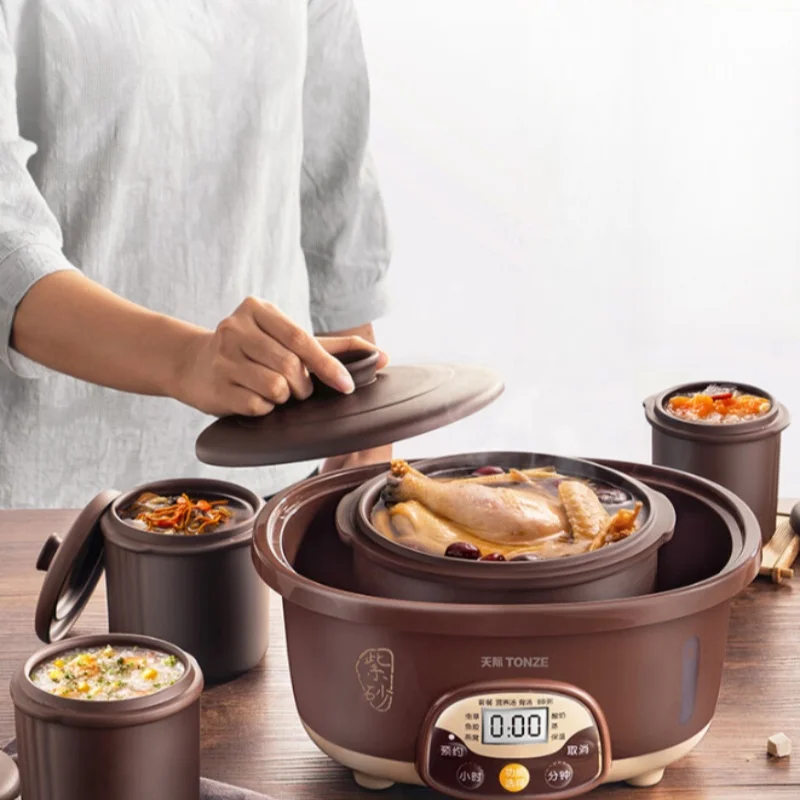 Authentic Purple Clay Stew Pot Electric Slow Cooker DGD25-25ZWG 220V