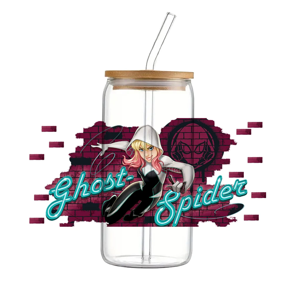 Disney Marvel 3D UV DTF Wraps Transfer Sticker DIY For 16oz Libbey Glass Cup Waterproof Wrap Transfers Decals Coffee Cup - Image 5