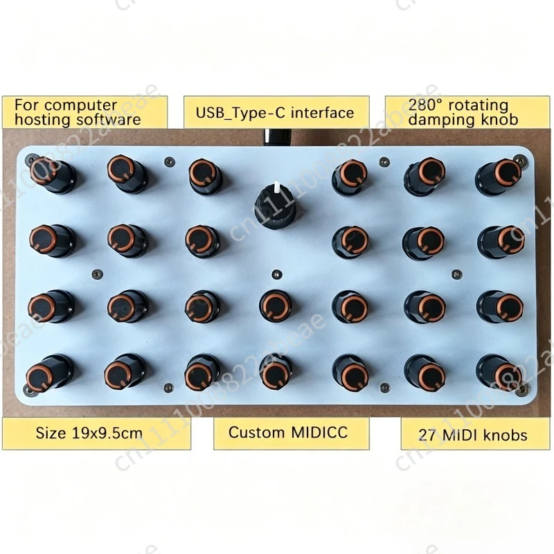 Custom CC Information USB-C Interface Music Host Software Controller 27 MIDI Knob