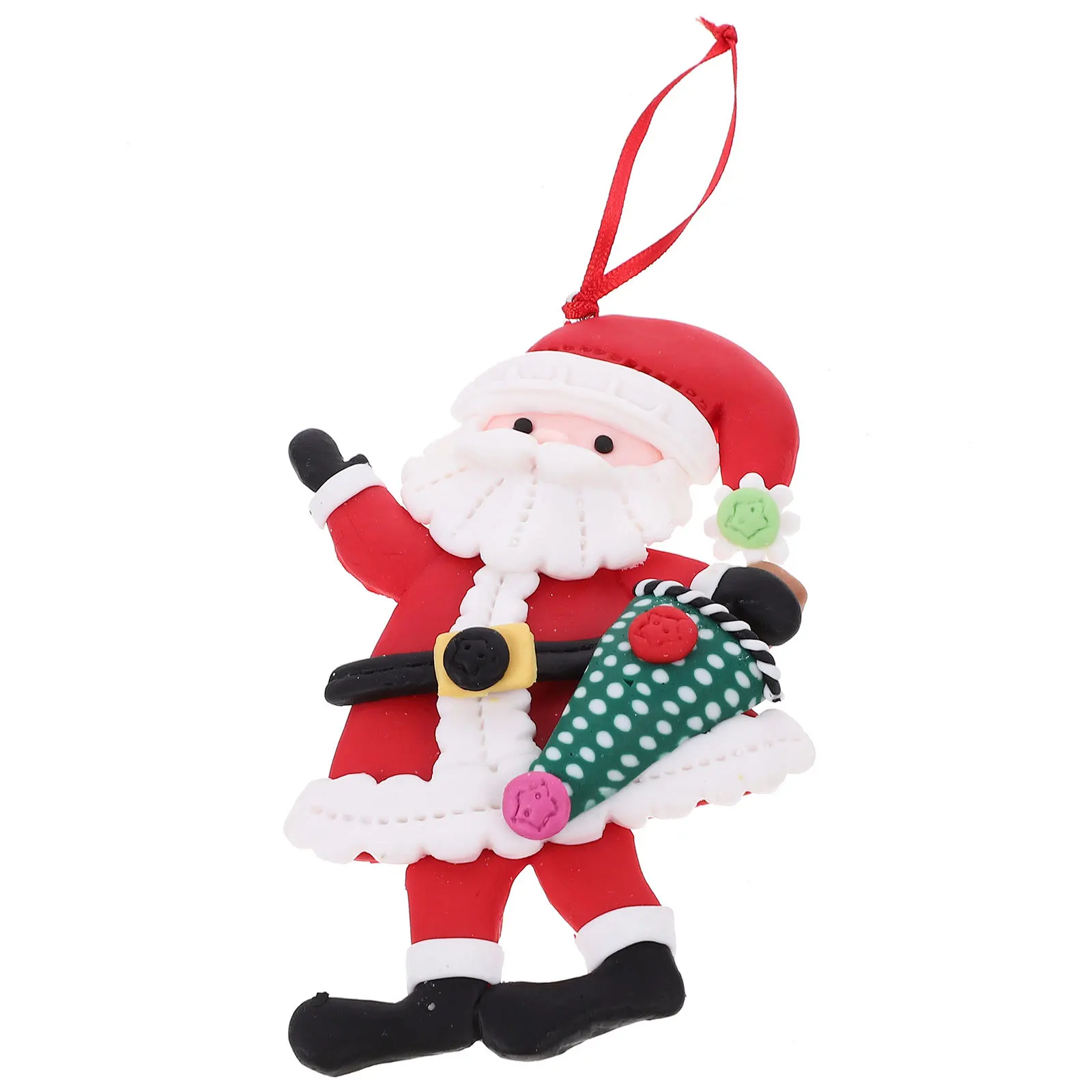 

Festive Santa Claus Hanging Ornament for Christmas Tree Premium Xmas Decoration Handmade Craft with Rope for Easy Hanging