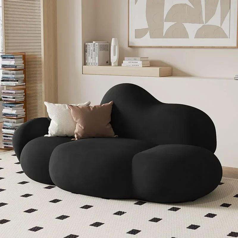 

Cloud Simple Soft Sofa Black Foam Cute European Human Lazy Sofa Modern Children Small Salon Meuble Furniture For Room