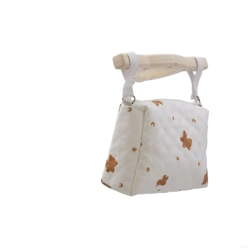 97BC Gentle Infant Strollers Pad With Adjustable Straps Washable Bear Pattern