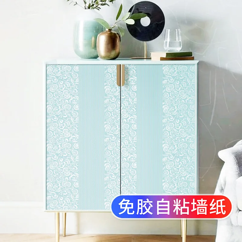Self Adhesive Wallpaper for Furniture Cabinet Doors Wardrobes Shoe Cabinets Kitchen Glass Renovation Ugly Spot Cover Color Chang