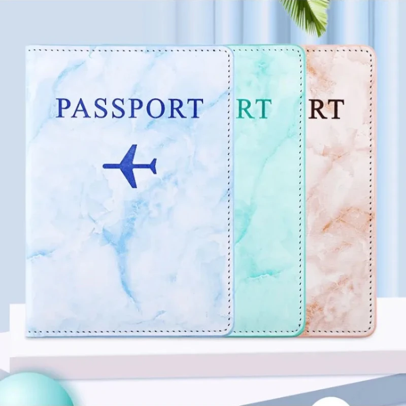 Trend Marble Pattern Passport Cover Flight Ticket Clip Passport Case Travel Wallet Document Holder ID Holder Travel Accessories