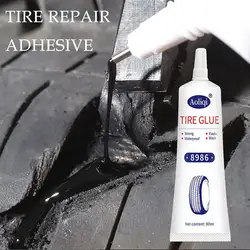 Pegamento negro para reparación de neumáticos, líquido instantáneo resistente al desgaste, pegamento adhesivo de goma para reparación de neumáticos de coche, bicicleta y motocicleta, 1/2 piezas