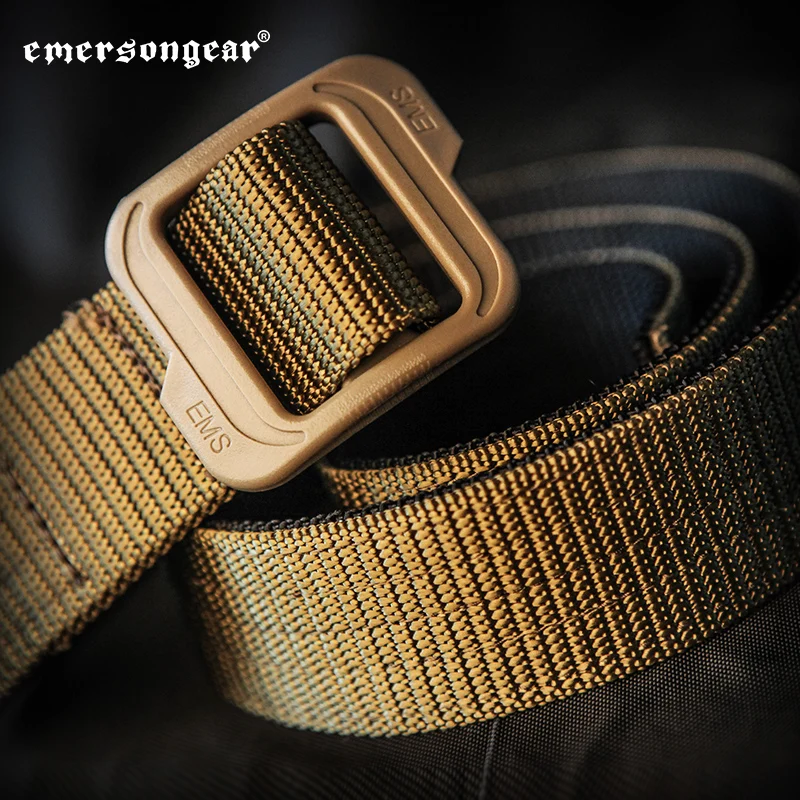 Emersongear Tactical Belt Mens Hunting Shooting Competition Combat Belt Nylon Buckle Two Side Used Waist Belt Black CB