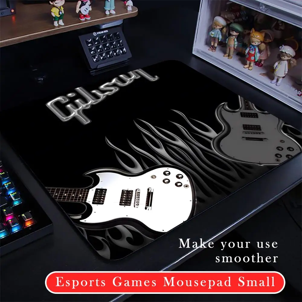 guitar brand gibson Mouse Pad Cartoon rubber Small mouse pad desktop computer office keyboard e-sports ROGs game mouse pad