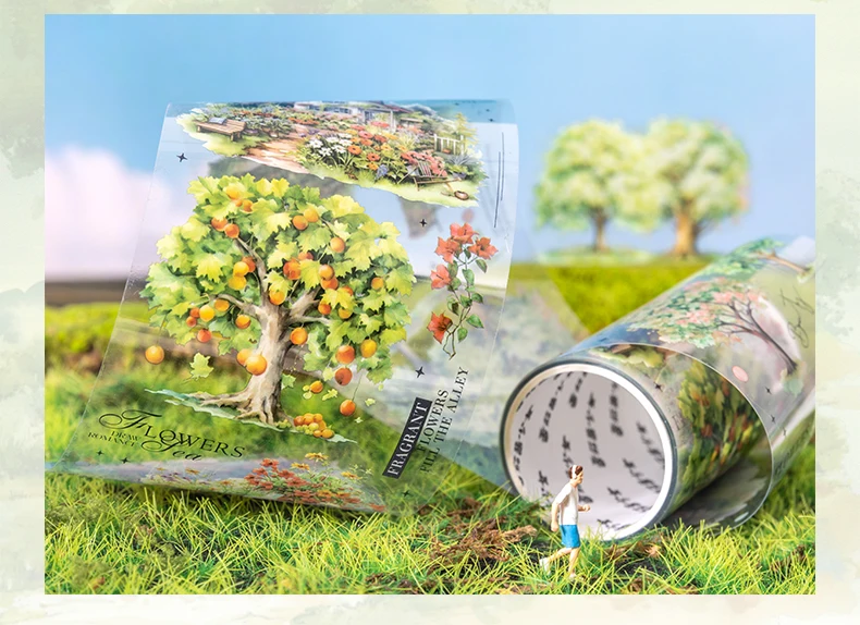 1 Rolle The Tree Scenery Series Tapes Scrapbooking-Aufkleber, perfekt für Collage Journaling Craft Diy Supplies – Detail 6