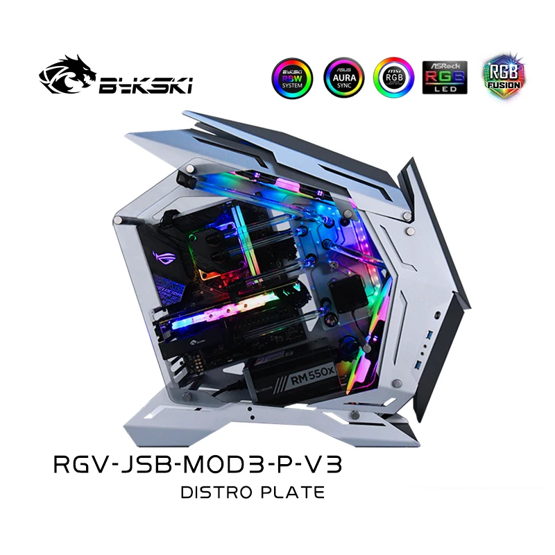 Imagem -05 - Bykski Placa Acrílica para Uso em Canal de Água Solução para Jonsbo Mod3 Caixa de Computador para Cpu e Bloco Gpu 3pin Rgb Combo de Bomba Ddc