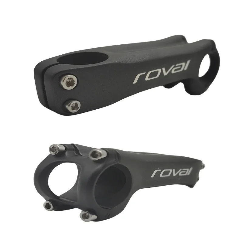 Full Carbon Riser Handlebar, Aluminum Cap, Road Mountain Bike Stems, Angle -6 Degree,-17 Degree, Matte, 31.8x70-130mm