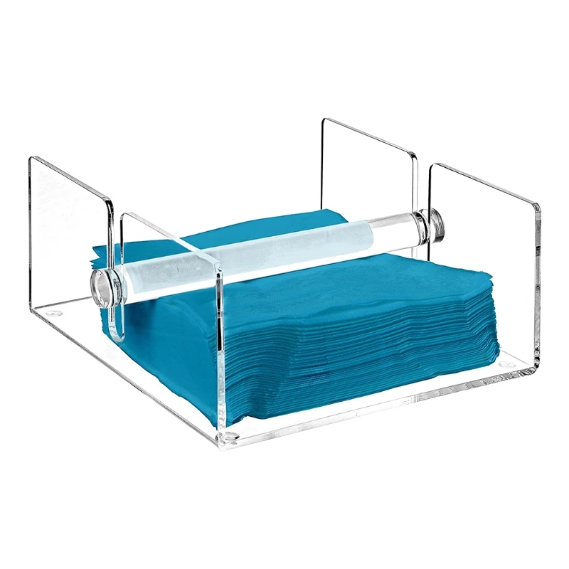 

KX4B Acrylic Guest Towel Napkin Holder Clear Paper Hand Towels Storage Tray for Kitchen Dining Room Bathroom Table Decorative