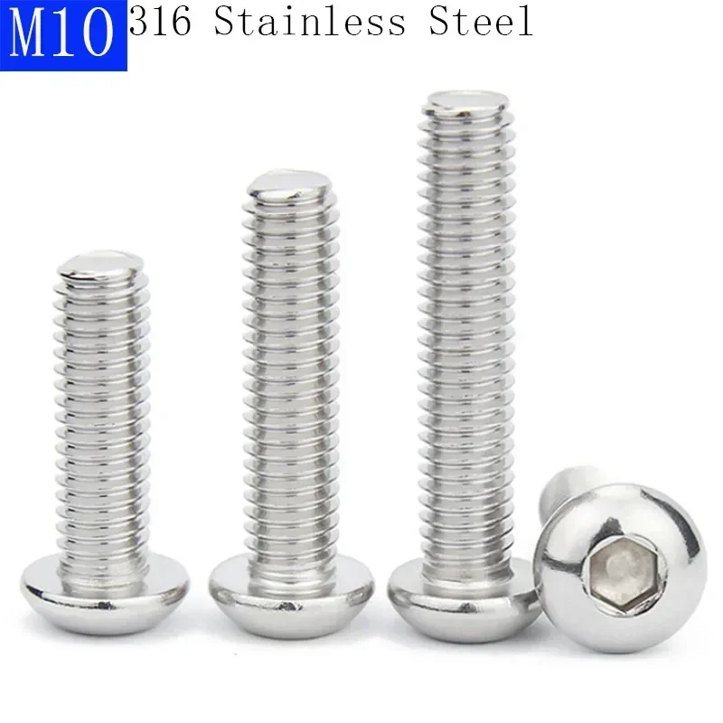 

M10 - 1.5 316 Stainless Steel A4 - 70 Button Head Socket Cap Screws Bolts DIN 9427 ISO7380