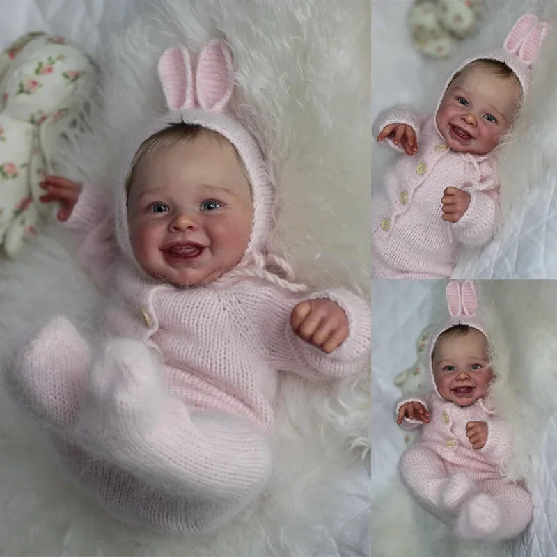 

19inch Harper Soft Body Newborn Doll Reborn Lifelike Soft Touch Cuddly Body Doll Handmade with Genesis Paint