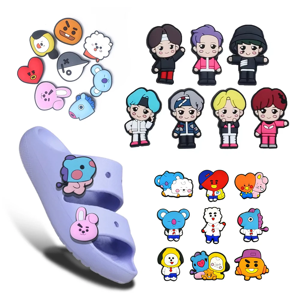 7-240PCS Kawaii cartoon Shoes Charms DIY PVC Shoe Bag  Accessories For Bookworm Wristband Pendant Decoration Kids Xmas Gifts image 2