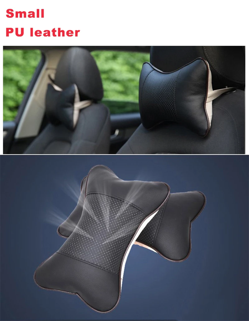2PCS Top Qualität Rindsleder Auto Hals Kissen Kopfstütze Hals Kissen Unterstützung Auto Universal Sitz Weiche Atmungsaktive Innen Dekoration – Detail 14