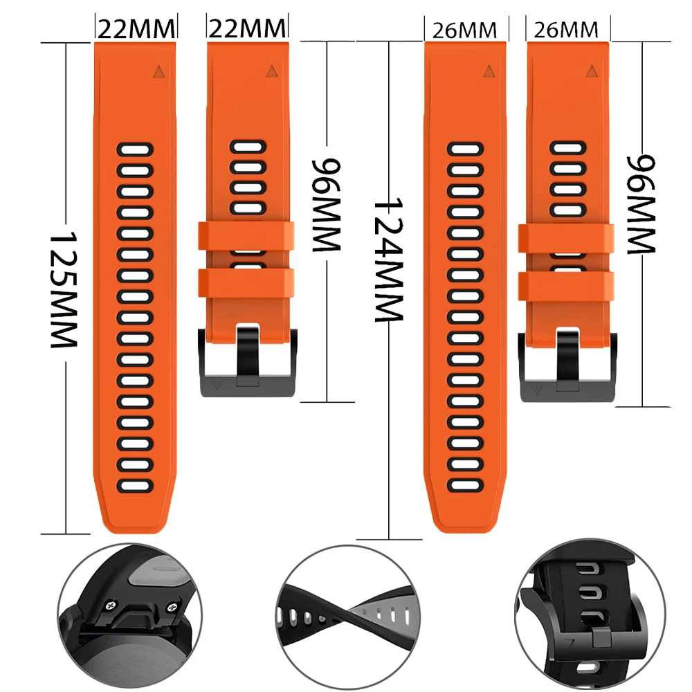 22 26 mm dla Garmin Fenix 7X 7 6 6X 5 5XPro Approach S60 Descent Mk1 MK2 Quatix 5 6 7 Enduro2 Instinct2 Pasek Bransoletka Quick Fit