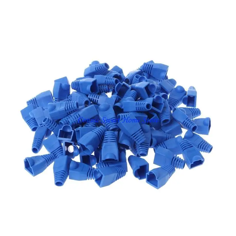 LXAF 100 Pcs CAT5E CAT6 RJ45 Cap Ethernet Cable Strain Relief Connector