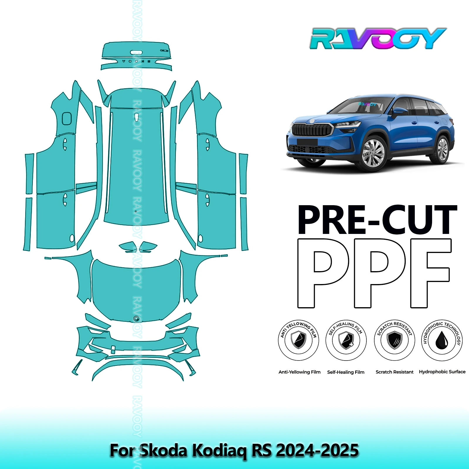 

Full Vehicle Clear Bra Precut PPF Paint Protection Film For Skoda Kodiaq RS 2024-2025