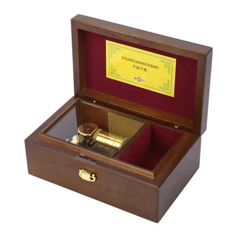 Manufacturer supply three total 30 sound electroplating *** wood music box souvenir novelty gift