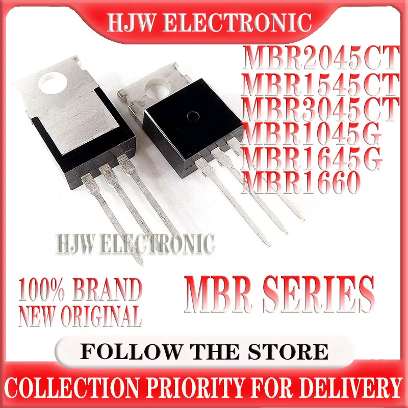 10pcs MBR2045CT MBR2045 TO-220 MBR1545CT MBR3045CT MBR1545 MBR3045 MBR1045G MBR1045 MBR1645G MBR1645 MBR1660 MBR1660G TO220-2