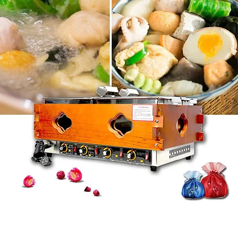 New Kanto Cooking Machine Spicy Hot Pot High-end 4 Pot 5 Liter Food Grade Stainless Steel Oden String Skewer Machine Slow Cooker