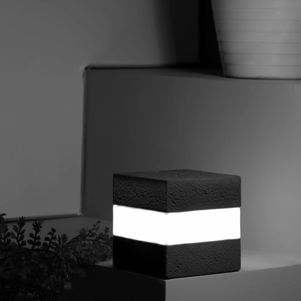 

LED Square 1200ma Black Bedroom Atmosphere Lamp Bedside Led Night Light Lamp Child Led Square Shape Night Light Gift