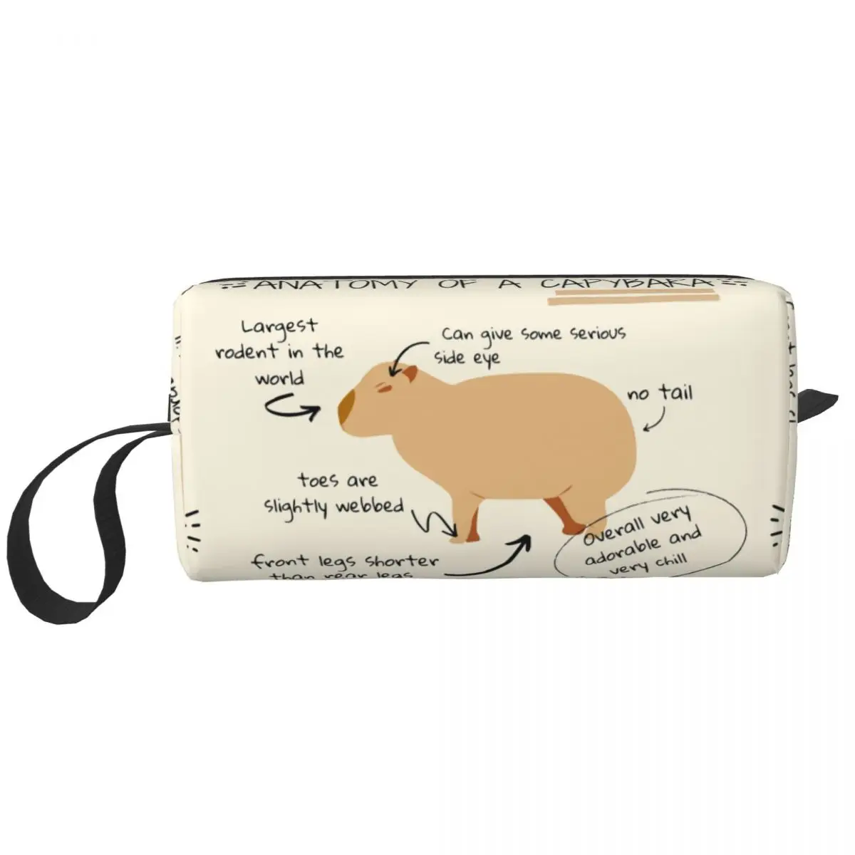 Travel Anatomy Of A Capybara Toiletry Bag Fashion Cosmetic Makeup Organizer for Women Beauty Storage Dopp Kit Box