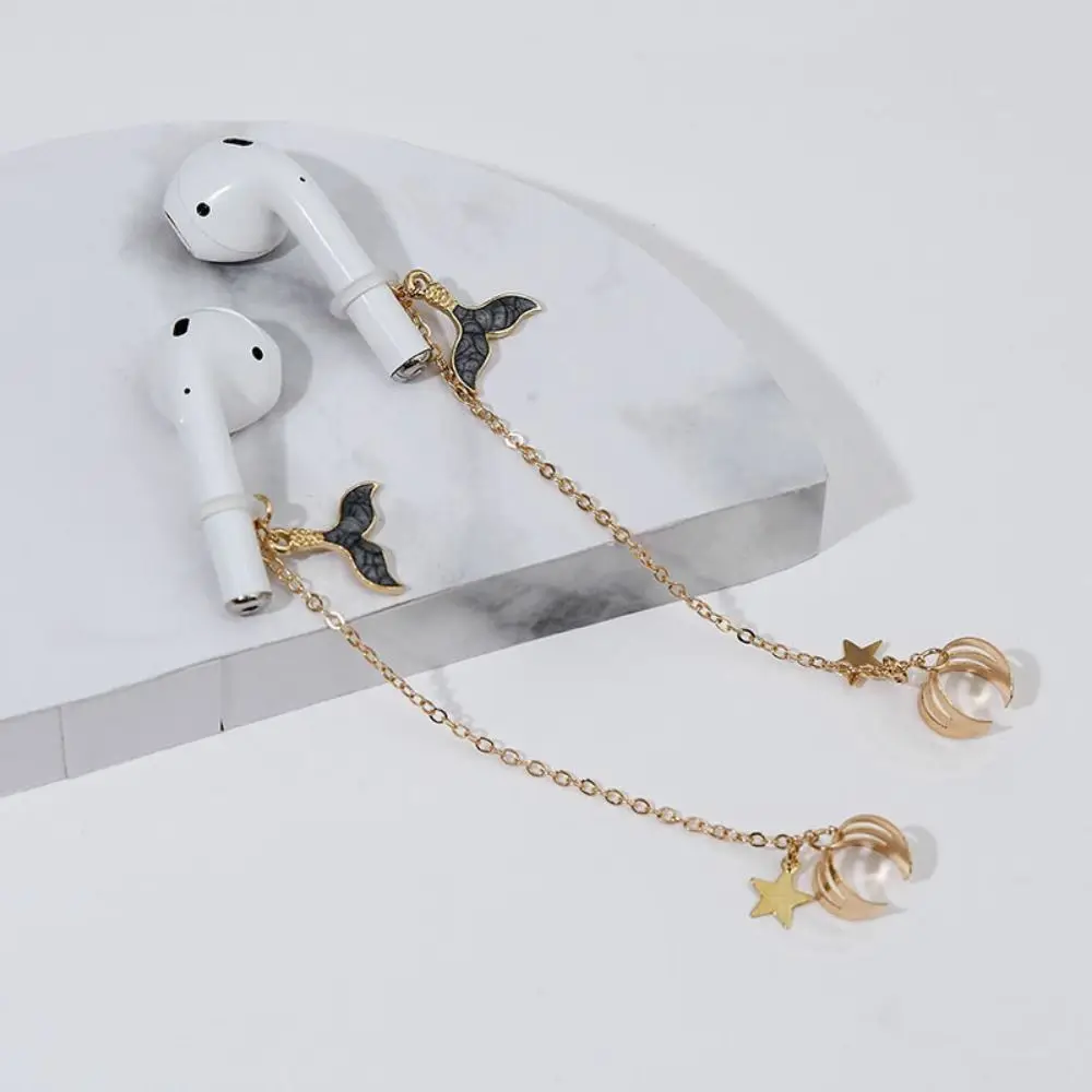 

2pcs/pair Dolphin Anti-Lost Earphone Clip Star Ear Bone Clip Earphone Protection Chain Exquisite Fashion Headphone Chains Girls
