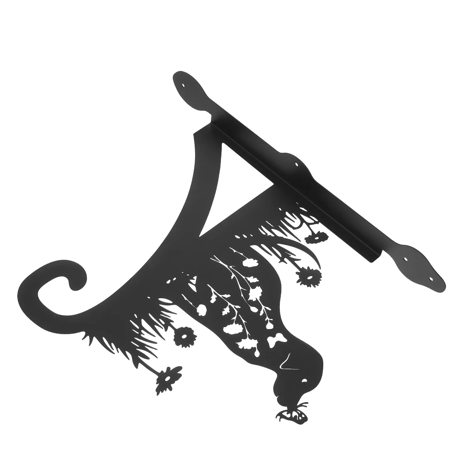 Dog Silhouette Hanging Plant Bracket Metal Wall Mounted Planter Hanger Hook Outdoor Garden Flower Basket Holder Bird Feeder Hook