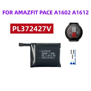 بطارية ليثيوم أيون بوليمر قابلة لإعادة الشحن ل Amazfit PACE ، PL372427V ، A1602 ، A1612 ، 372427V ، أدوات مجانية أفضل 12 بطارية Amazfit Pace مبيعا - No12