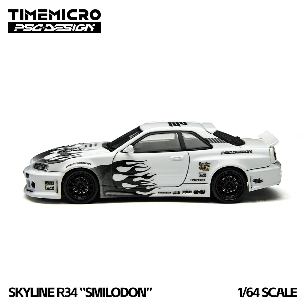 TimeMicro 1:64 R34 Smilodon Black & White Livery Simulation Alloy