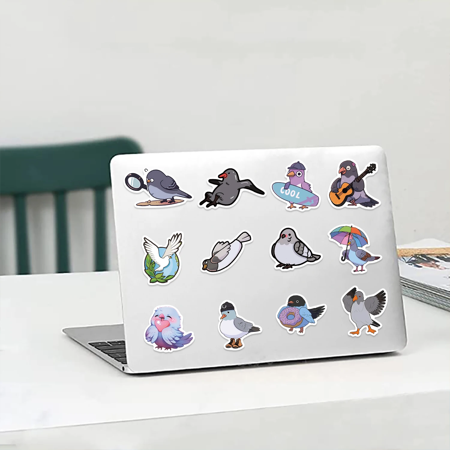 50PCS Cute Pigeon Stickers Cartoon Decals Cup Stationery Guitar Phone Bicycle Laptop Luggage Car Funny Animal Stickers Kids Toys