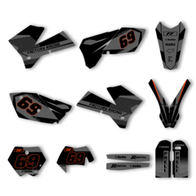 

DSMTECH Motorcycle Graphics MX Stickers For KTM SX SXF 2005 2006 2007 EXC XCW 2005 2006 2007 Motorcross Accessories 008
