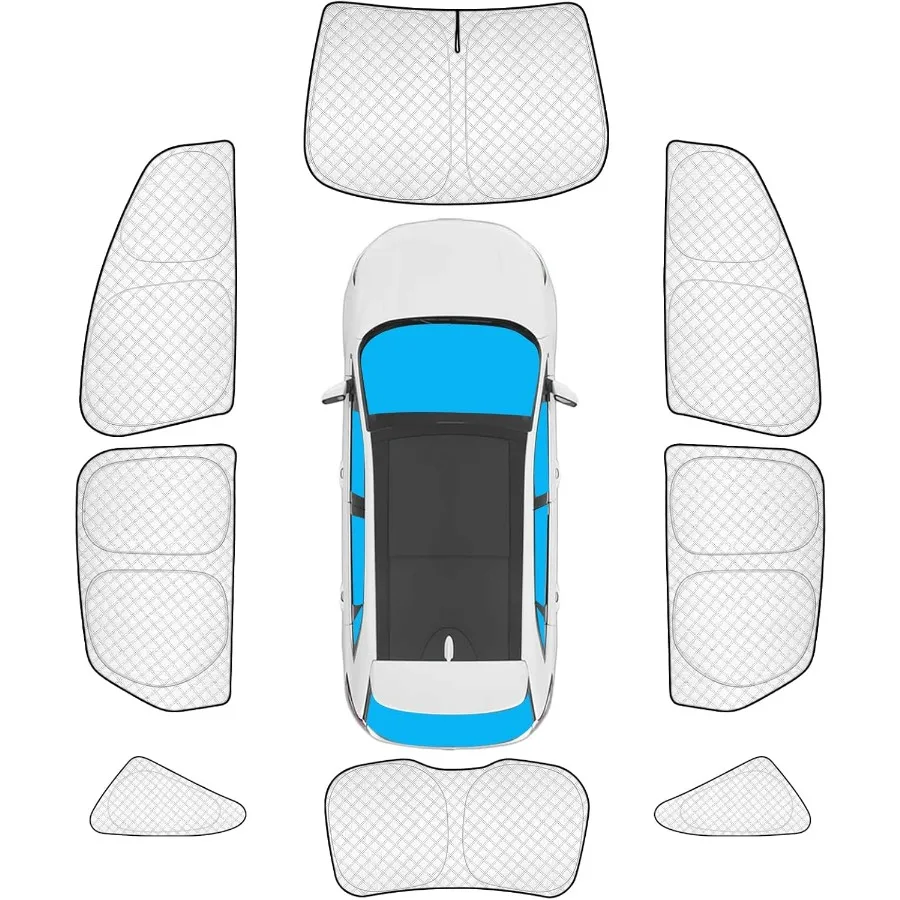 8 قطعة رشاقته كامل نافذة الشمس الظل ل حافة الملحقات 20152024 مخصص صالح الخصوصية نافذة السيارة يغطي ظلة للزجاج الأمامي