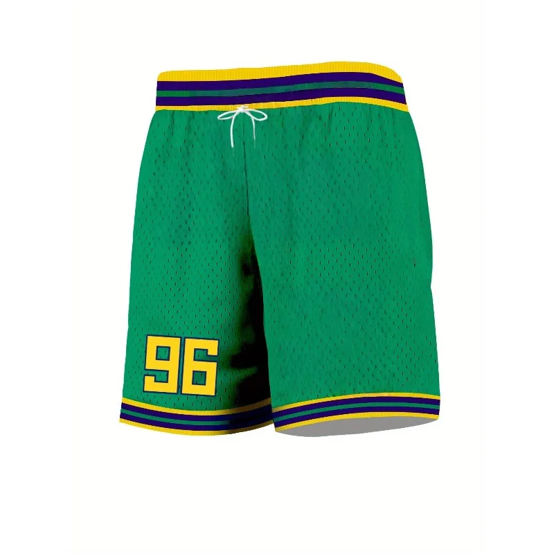 

Men's # 96 Green Fashion Sports Breathable Letter Shorts Casual Basketball Shorts Fashion Street
