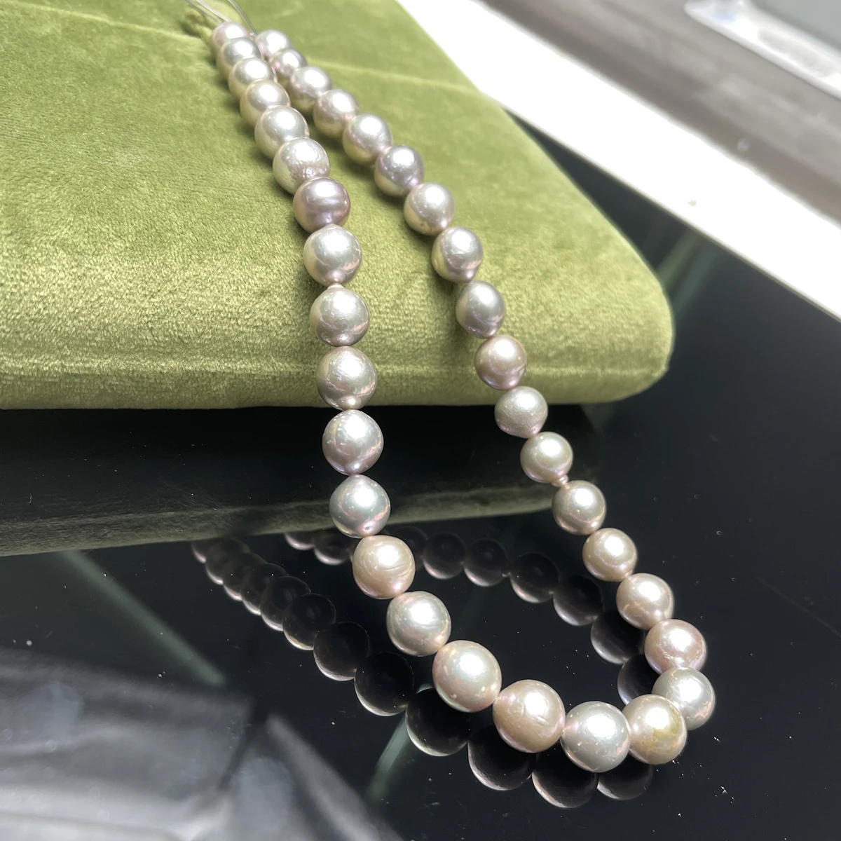 

Top Grade 10-12mm Oversized Natural Grey Round Pearls, Smooth Isolated Loose Beads for Handmade Luxury Jewelry Making Supplies