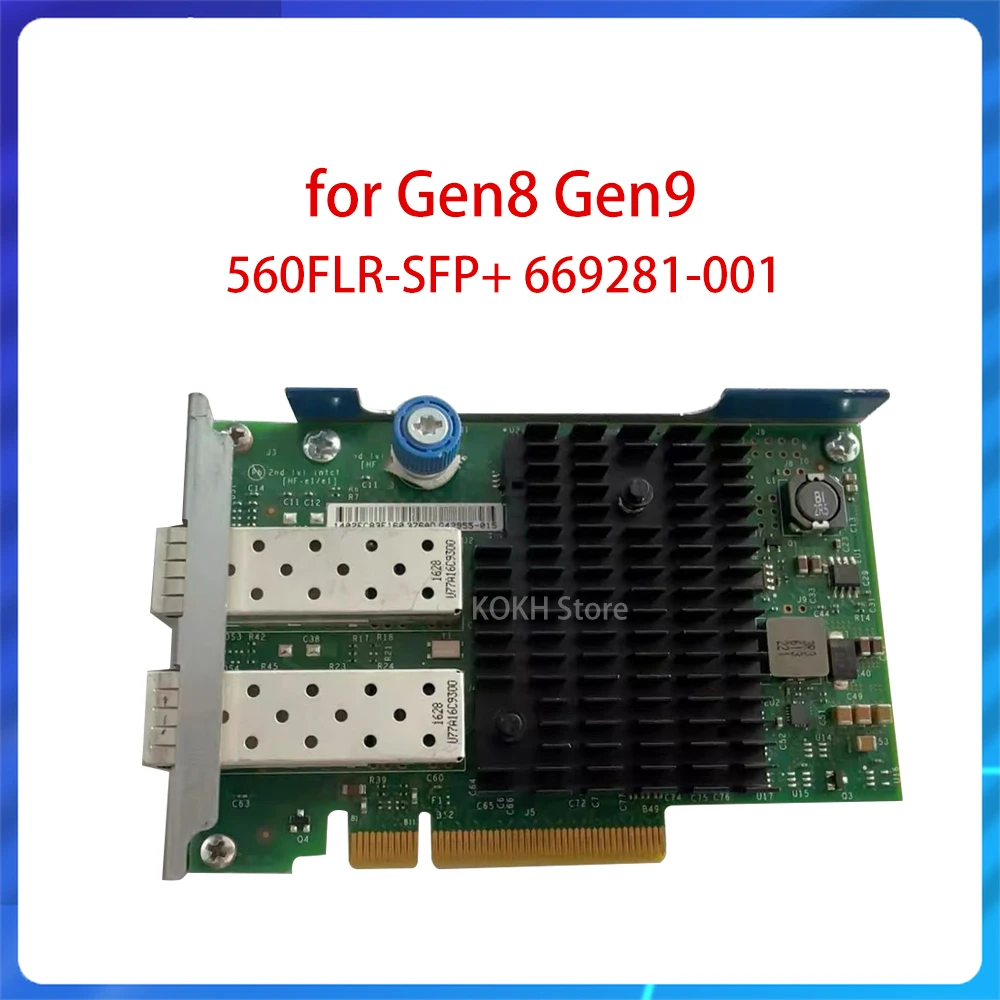 Original 560FLR-SFP 669281-001 Network Card 665243-B21 Ethernet 10Gb 2-Port 560FLR SFP+ Adapter for G8 G9 Server