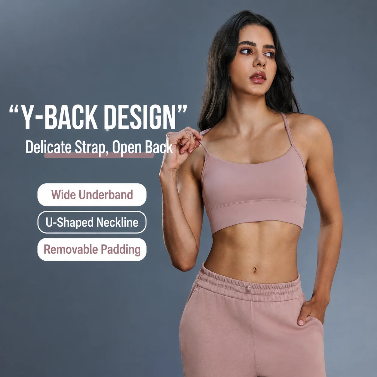 Women's Seamless Racerback Sports Bra Push Up Yoga Running Fitness Bra