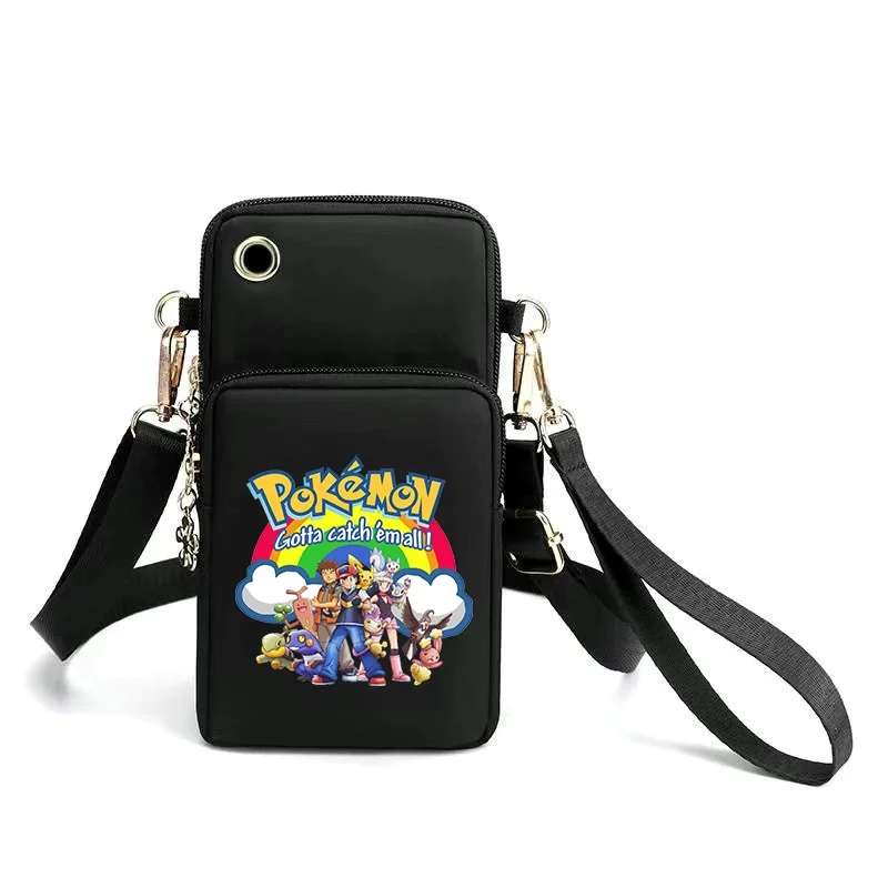 Pokemon New Style Mobile Phone Bag Pikachu Women Crossbody Bags Cute Cartoon Printed Hanging Coin Purse Vertical Handbag Unisex