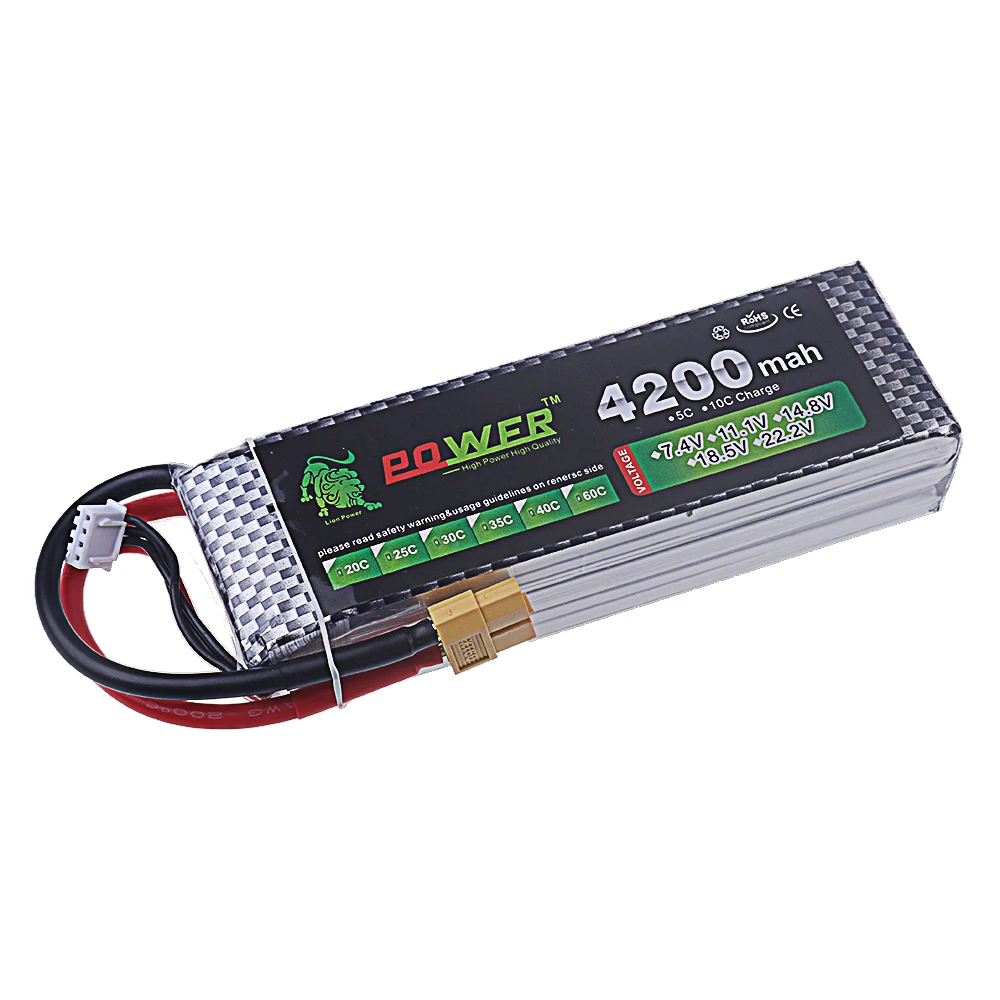 60C Lipo batteria 14.8 V 4200mAh 40C Max 60C per RC Quadcopter Truck Drone parti della barca batteria 14.8 V 4S Lipo T XT30 XT60 connettore