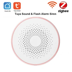 Tuya WIFI Zigbee Sound and Flash Siren Horn Siren 85dB high decibel Tuya APP alarm notification for home burglar alarm system