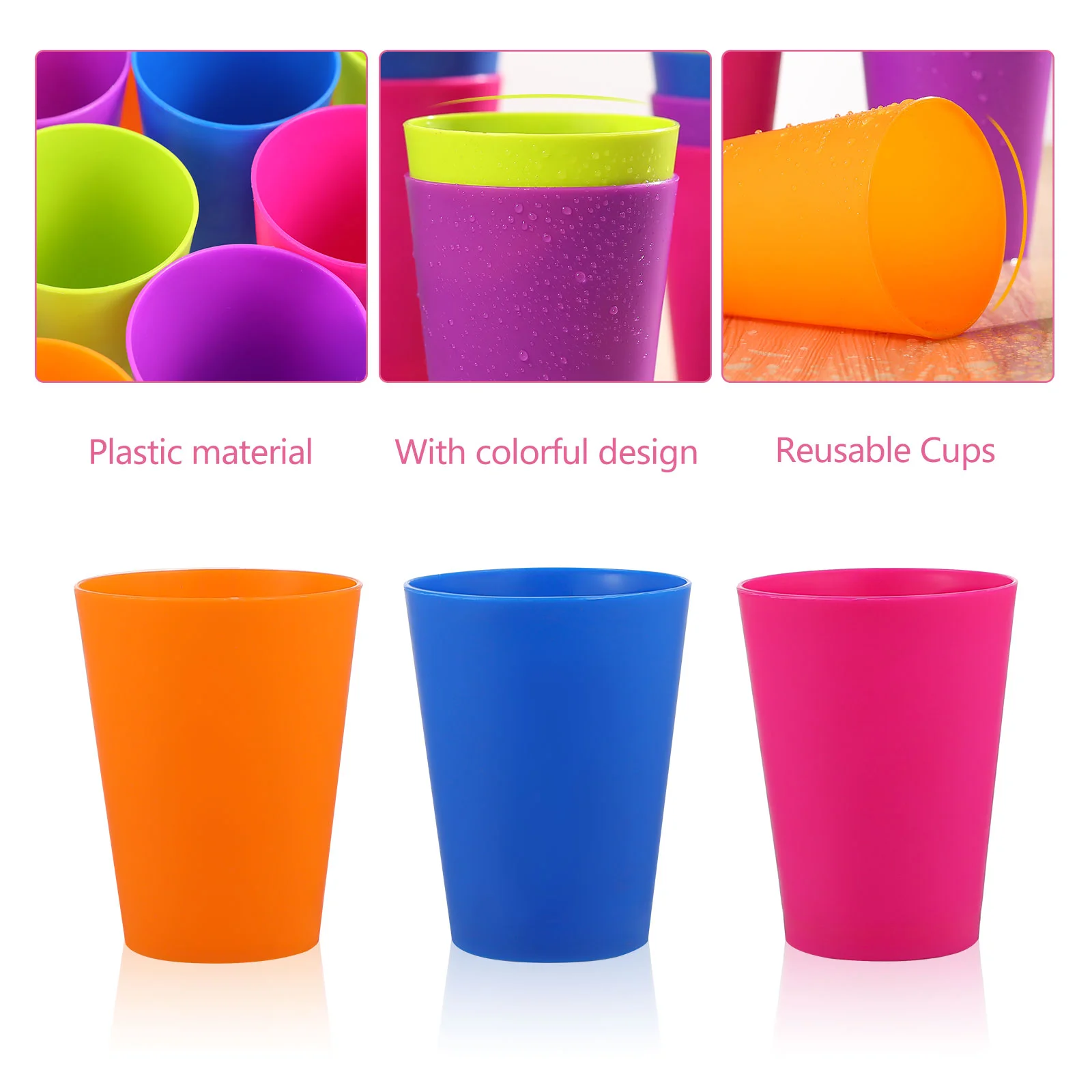 Disposable Containers Beer Cups Lightweight Plastic Bright Colored Tableware Child Reusable hard