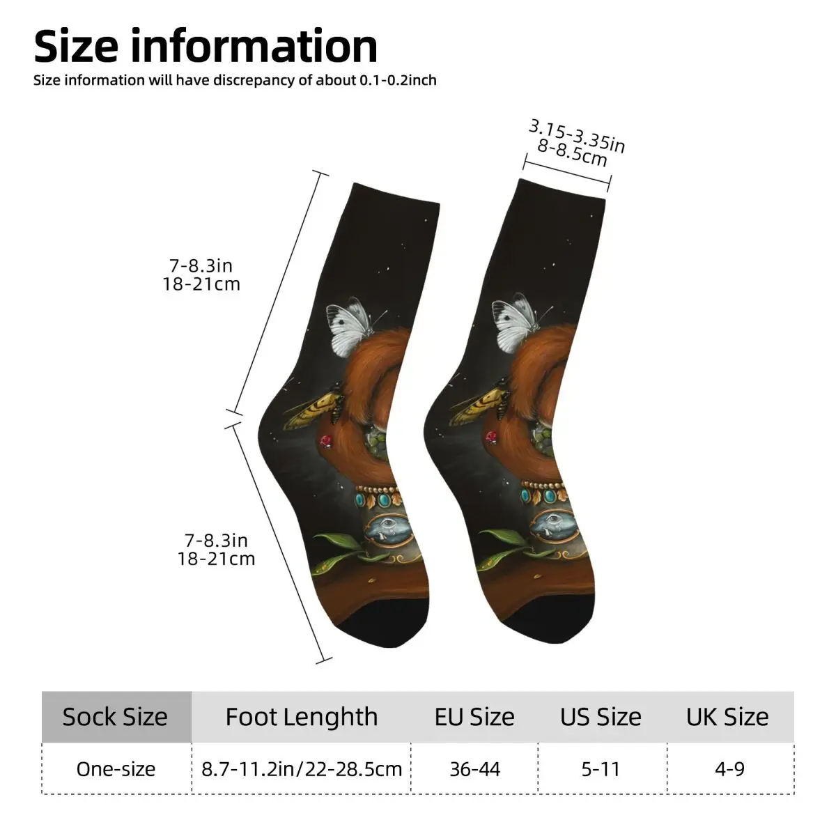 Squirrel Sock Printed Man Polyester